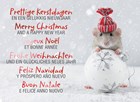 Kerstkaart meertalig muis met kerstbal